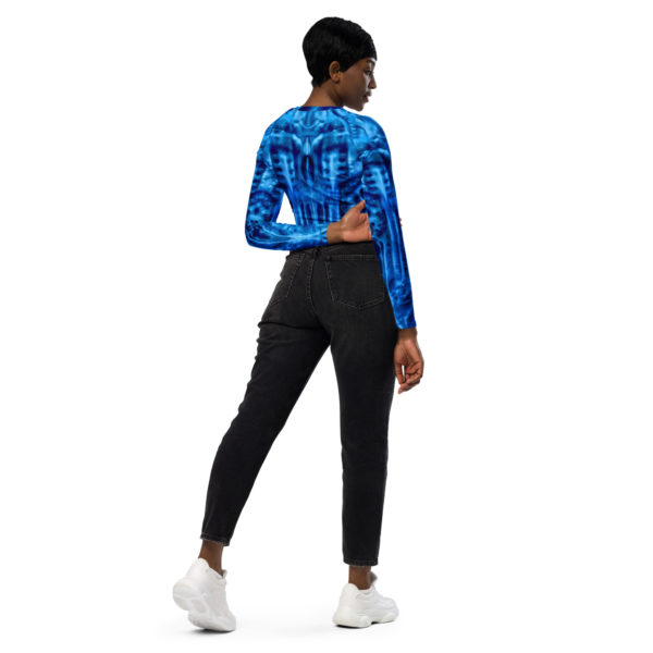 Recyceltes Langarm Crop Top Biomech mit Allover-Druck – Bild 4