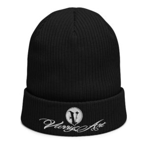 Gerippte Bio-Beanie Varry Art Schrift